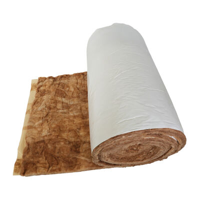 glass Insulation brown Color Sound Absorption Fiberglass Insulation Roll Glass Wool Blanket With White PVC Facing