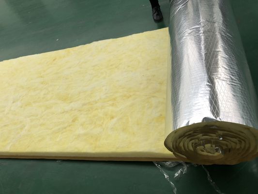 Chăn bông thủy tinh chống cháy loại A với khả năng chống ẩm cao và độ dẫn nhiệt 0,031-0,042 W/mK cho HVAC và quấn ống